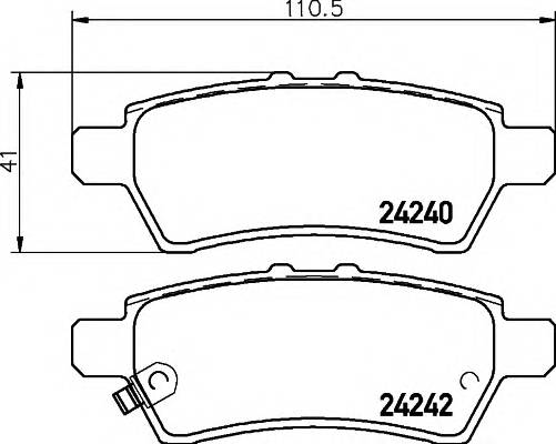 HELLA 8DB 355 012-081 Комплект гальмівних колодок,