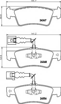 HELLA 8DB 355 012-441 Комплект гальмівних колодок,