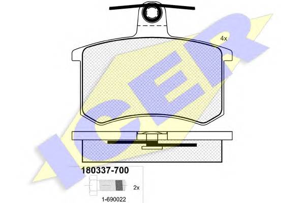 ICER 180337-700 Комплект тормозных колодок,