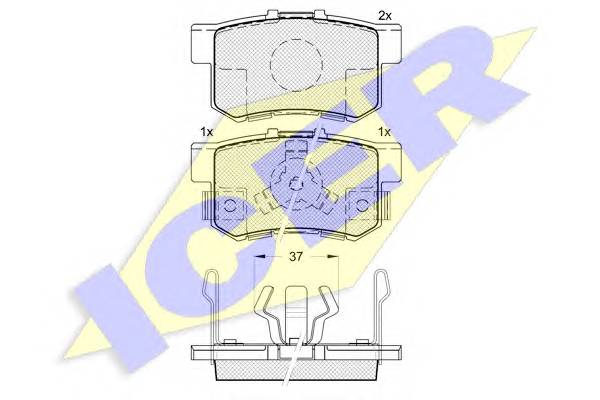 ICER 181718 Комплект тормозных колодок,
