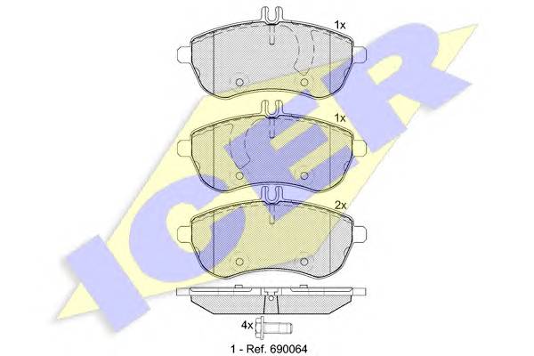 ICER 181821 Комплект тормозных колодок,