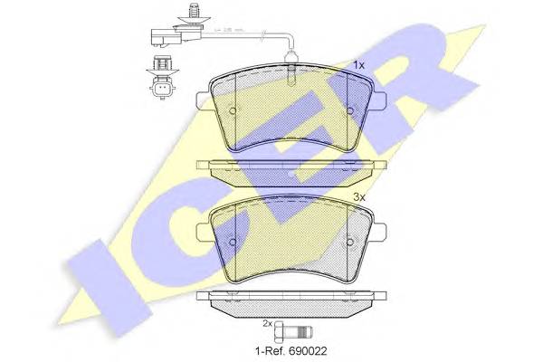 ICER 181854-203 Комплект тормозных колодок,