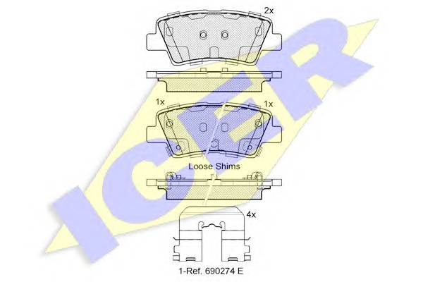 ICER 182036 Комплект тормозных колодок,