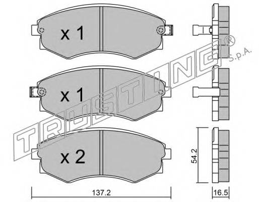 TRUSTING 534.0 Комплект тормозных колодок,