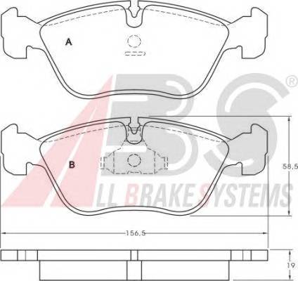 A.B.S. 36783 Комплект гальмівних колодок,
