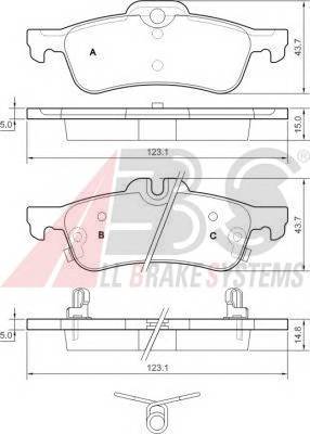 A.B.S. 37579 Комплект тормозных колодок,