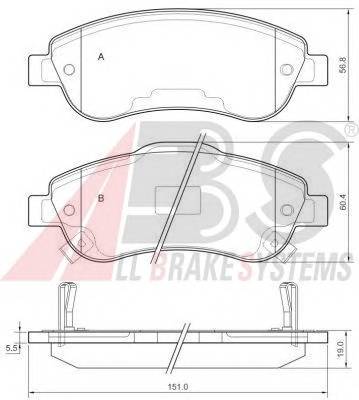 A.B.S. 37650 Комплект тормозных колодок,