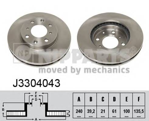 NIPPARTS J3304043 Тормозной диск