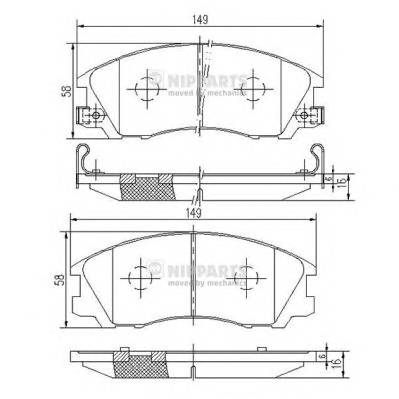 NIPPARTS J3600534 Комплект гальмівних колодок,