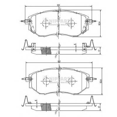 NIPPARTS J3607019 Комплект тормозных колодок,