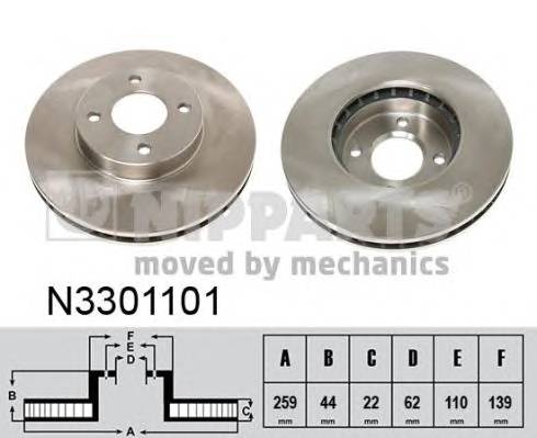 NIPPARTS N3301101 Тормозной диск