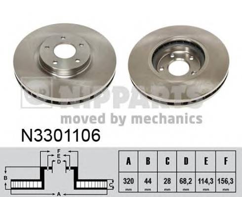 NIPPARTS N3301106 Гальмівний диск