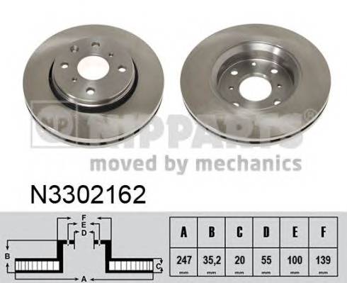 NIPPARTS N3302162 Тормозной диск