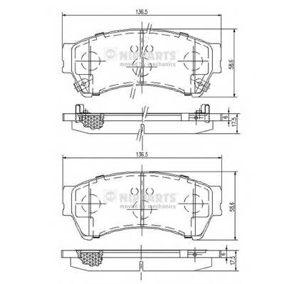 NIPPARTS N3603071 Комплект тормозных колодок,