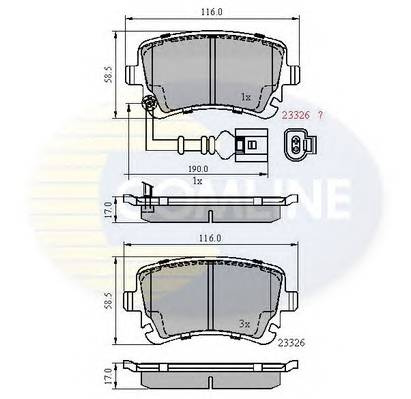 COMLINE CBP11313 Комплект гальмівних колодок,