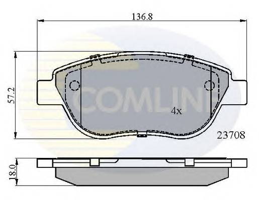 COMLINE CBP01783 Комплект гальмівних колодок,