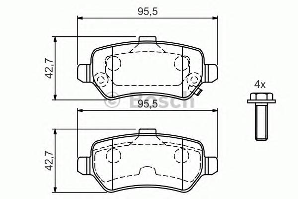 BOSCH 0 986 424 646 Комплект гальмівних колодок,