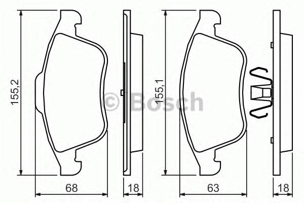 BOSCH 0 986 494 401 Комплект тормозных колодок,