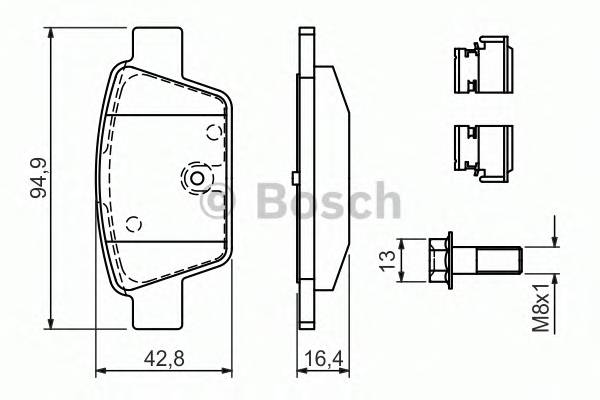 BOSCH 0 986 494 030 Комплект тормозных колодок,