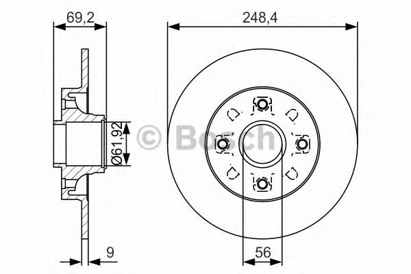 BOSCH 0986479S43 BOSCH Диск тормозной