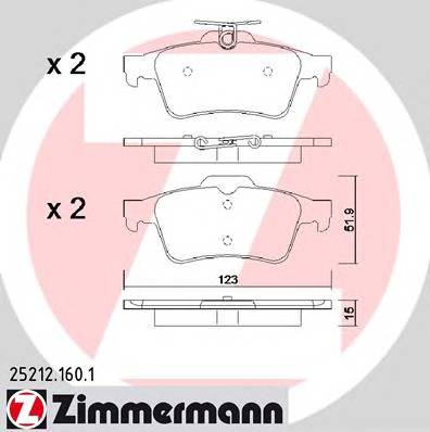 ZIMMERMANN 252121601 KLOCKI HAMULCOWE. FORD