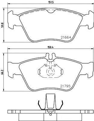 HELLA 8DB 355 007-831 Комплект тормозных колодок,