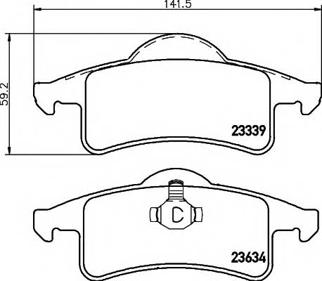 HELLA 8DB 355 009-891 Комплект гальмівних колодок,