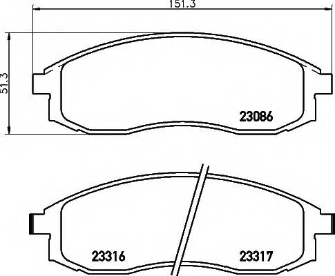 HELLA 8DB 355 006-731 Комплект гальмівних колодок,