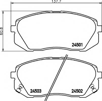 HELLA 8DB 355 012-961 Комплект тормозных колодок,