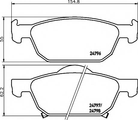 HELLA 8DB 355 013-891 Комплект тормозных колодок,