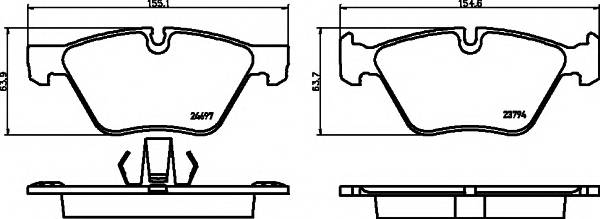 HELLA 8DB 355 014-351 Комплект тормозных колодок,