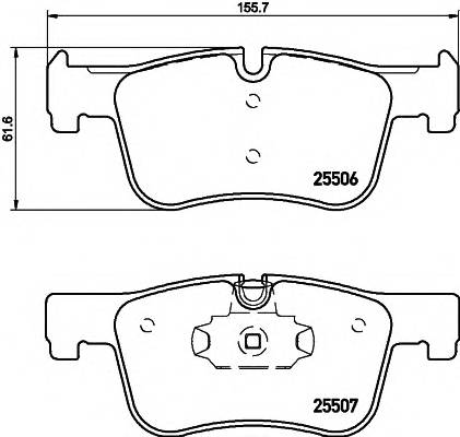 HELLA 8DB 355 019-771 Комплект гальмівних колодок,