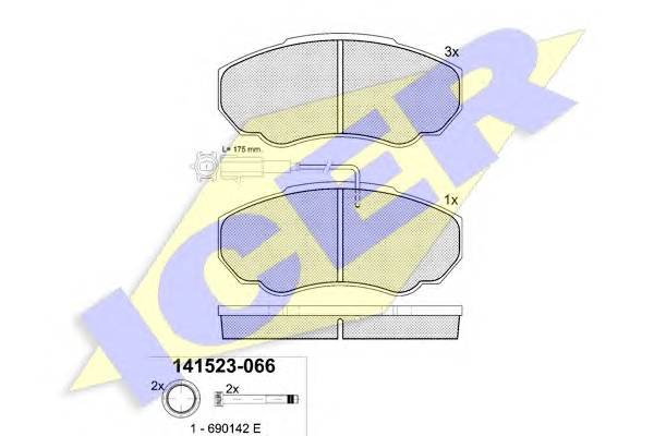 ICER 141523 Комплект тормозных колодок,