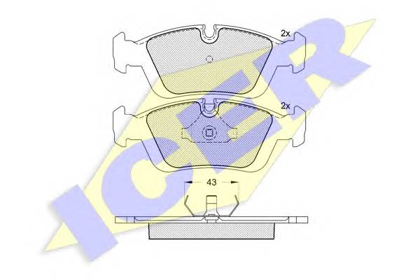 ICER 180801 Комплект тормозных колодок,