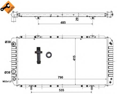 NRF 52062 Радиатор, охлаждение двигателя