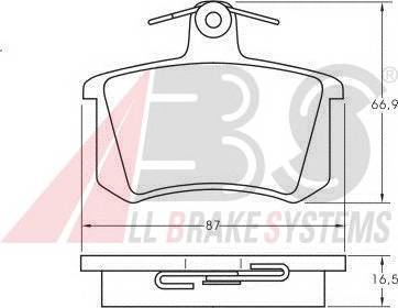 A.B.S. 36818 Комплект тормозных колодок,