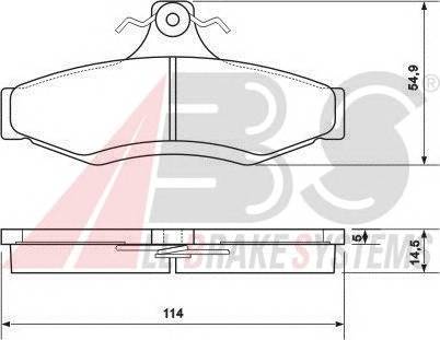 A.B.S. 37054 Комплект гальмівних колодок,