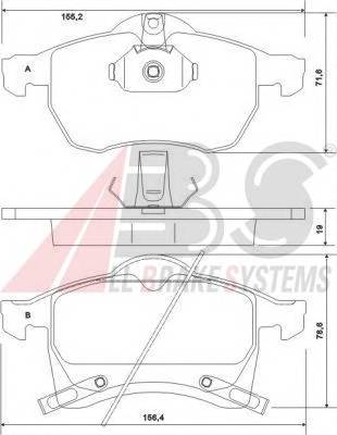 A.B.S. 37076 Комплект тормозных колодок,