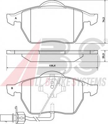 A.B.S. 37156 Комплект тормозных колодок,