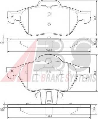 A.B.S. 37217 Комплект тормозных колодок,