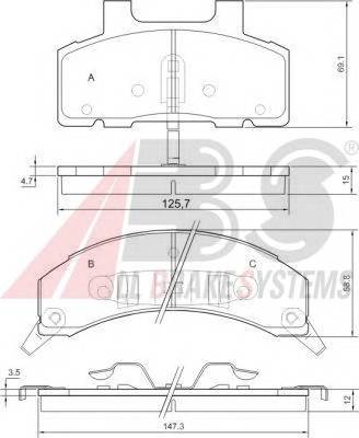 A.B.S. 38215 Комплект гальмівних колодок,