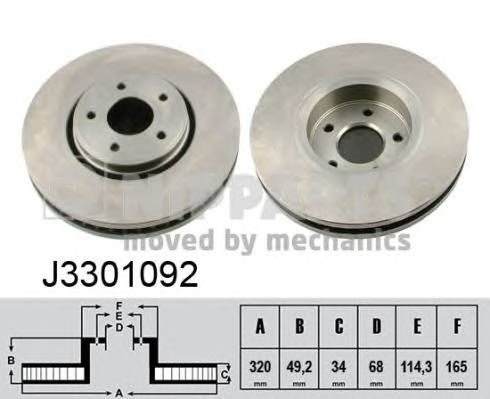 NIPPARTS J3301092 Тормозной диск