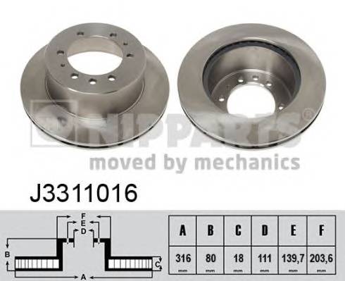 NIPPARTS J3311016 Тормозной диск