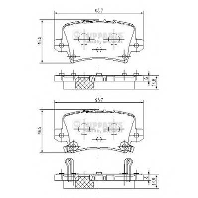 NIPPARTS J3614018 Комплект гальмівних колодок,