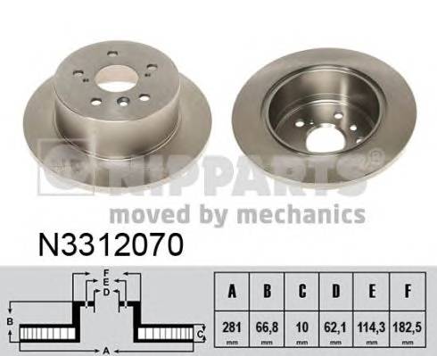 NIPPARTS N3312070 Гальмівний диск