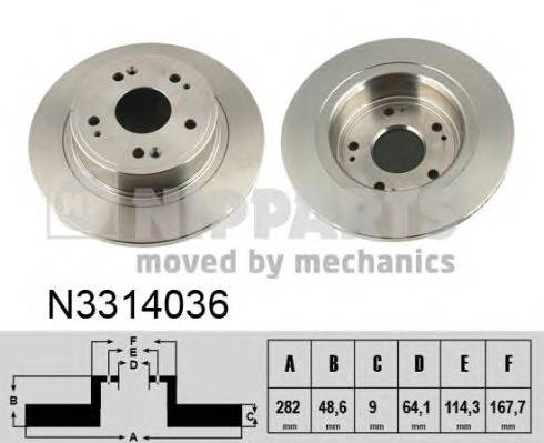 NIPPARTS N3314036 Тормозной диск