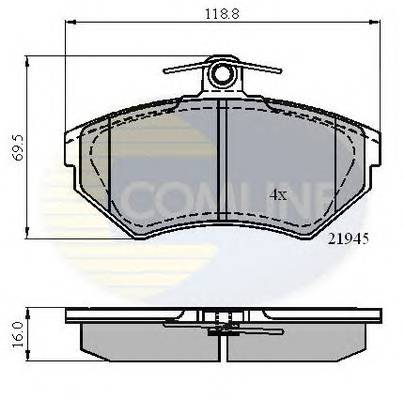 COMLINE CBP0989 Комплект гальмівних колодок,