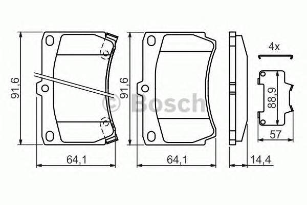 BOSCH 0 986 461 141 Комплект гальмівних колодок,