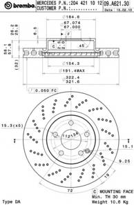 BREMBO 09.A621.31 Гальмівний диск