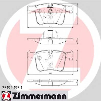 ZIMMERMANN 25199.195.1 Комплект гальмівних колодок,